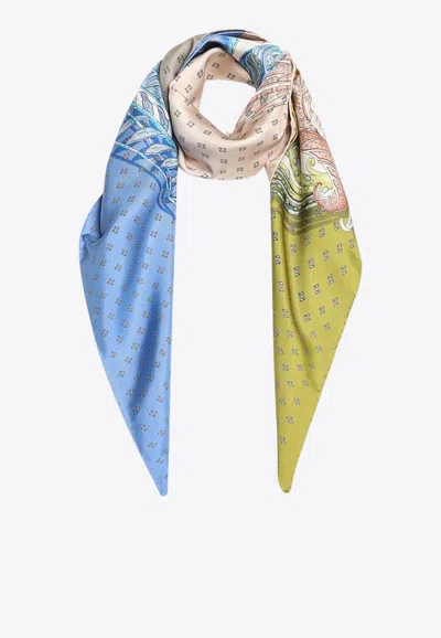 Ferragamo Madras Print Silk Scarf