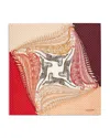 Ferragamo Madras 2 Rosso Bordeaux Print Silk Foulard Scarf In Multi