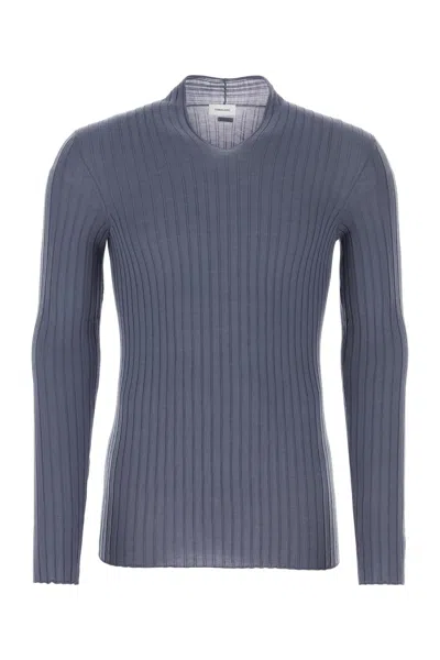 FERRAGAMO GRAPHITE VIRGIN WOOL SWEATER