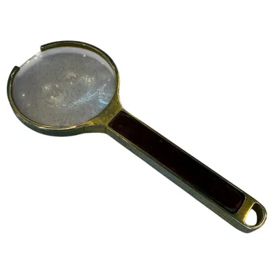 Pre-owned Ferragamo Magnifying Glass With Leather Handle, Italy, 1970s In Black