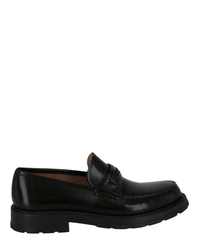 Ferragamo Magnum Leather Loafers In Black