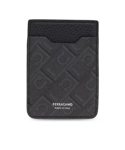 Ferragamo Magsafe Card Holder In Black