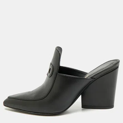 Pre-owned Ferragamo Malfa Size 36 Black Leather Mules