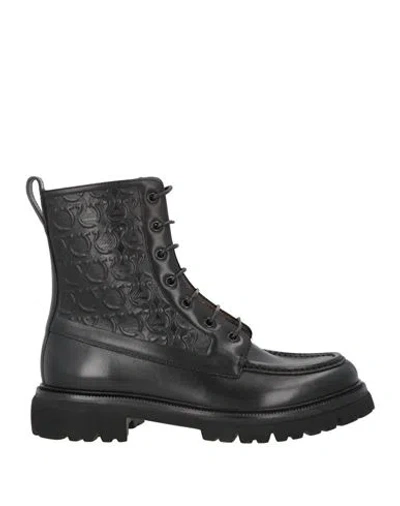 Ferragamo Man Ankle Boots Black Size 7.5 Calfskin
