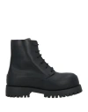 Ferragamo Men's Lug-sole Leather Combat Boots In Black