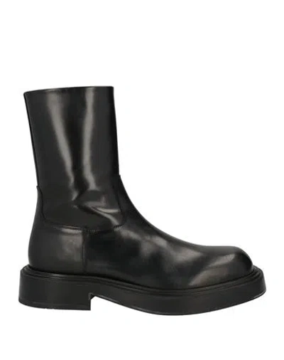 Ferragamo Man Ankle Boots Black Size 8.5 Calfskin