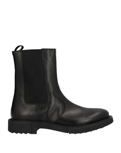 Ferragamo Man Ankle Boots Black Size 12 Soft Leather