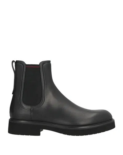 Ferragamo Man Ankle Boots Black Size 9 Calfskin