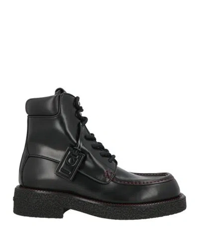 Ferragamo Man Ankle Boots Black Size 9 Calfskin