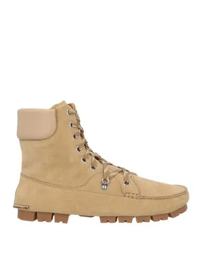 Ferragamo Man Ankle Boots Sand Size 8.5 Leather In Beige
