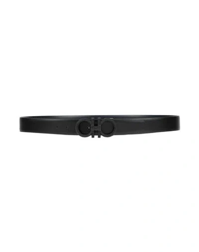 Ferragamo Man Belt Black Size 43.5 Calfskin