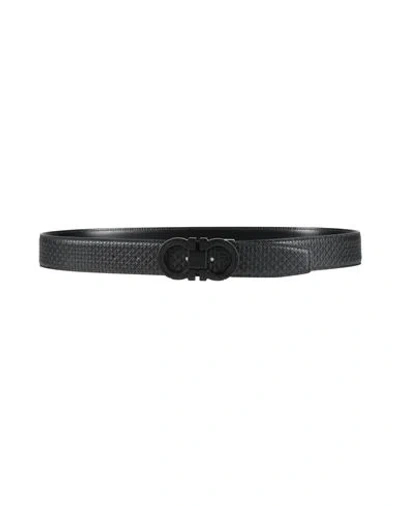 Ferragamo Man Belt Black Size 43.5 Leather