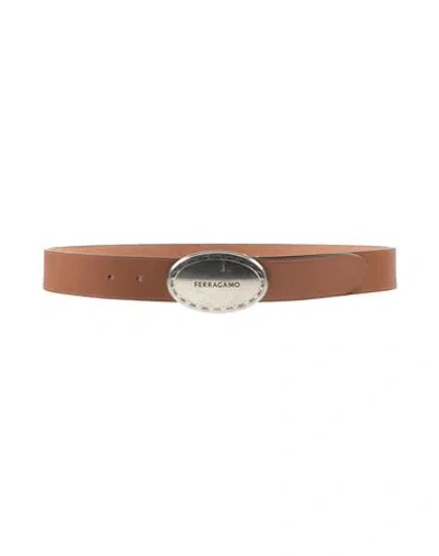 Ferragamo Man Belt Brown Size 38 Calfskin