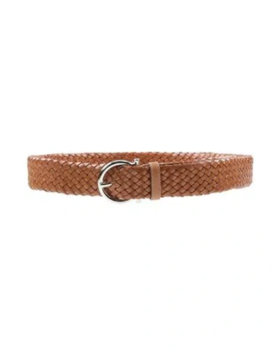 Ferragamo Man Belt Brown Size 43.5 Calfskin