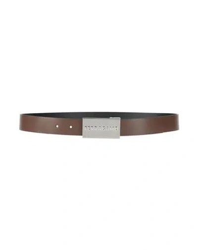FERRAGAMO FERRAGAMO MAN BELT DARK BROWN SIZE 43.5 LEATHER