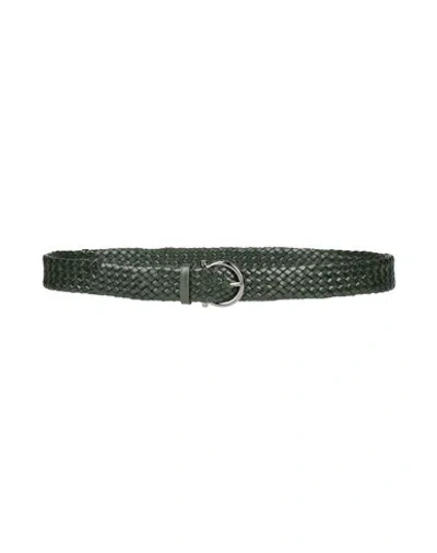 Ferragamo Man Belt Dark Green Size 43.5 Calfskin