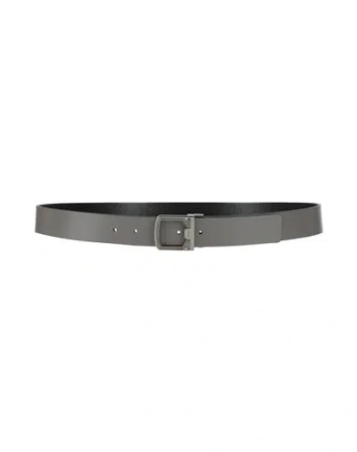 Ferragamo Man Belt Grey Size 42 Leather In Gray