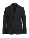 Ferragamo Man Blazer Midnight Blue Size 42 Virgin Wool, Cotton In Blue