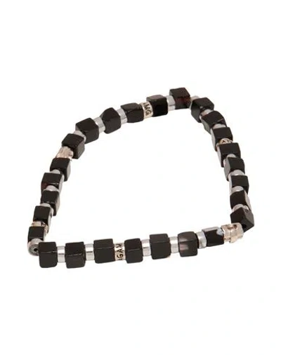 Ferragamo Man Bracelet Black Size 6.7 Stone, Brass