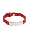 Ferragamo Man Bracelet Tomato Red Size - Leather, Metal In Red