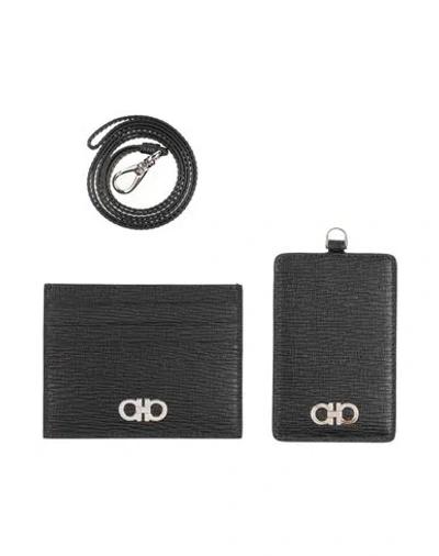 Ferragamo Man Cardholder Black Size - Leather