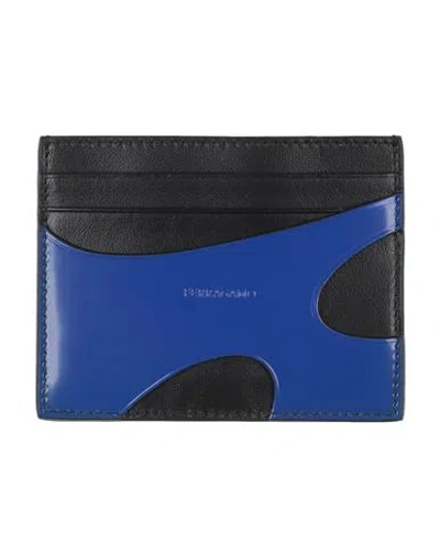 Ferragamo Man Cardholder Blue Size - Calfskin In Black