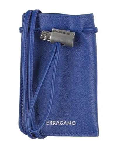 Ferragamo Man Cardholder Blue Size - Leather