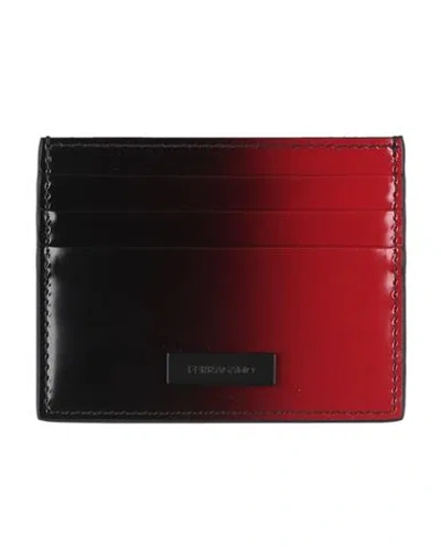 Ferragamo Man Cardholder Burgundy Size - Calfskin In Red