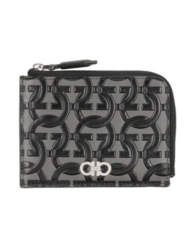 Ferragamo Man Cardholder Grey Size - Leather In Gray
