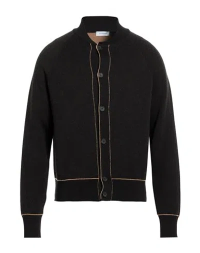 Ferragamo Man Cardigan Black Size Xl Silk, Virgin Wool, Cotton, Cashmere, Synthetic Fibers