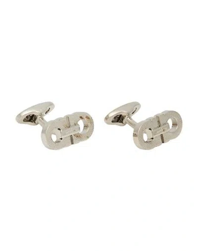 Ferragamo Man Cufflinks And Tie Clips Silver Size - Brass In Metallic