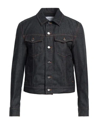 Ferragamo Man Denim Outerwear Blue Size 42 Cotton, Polyester