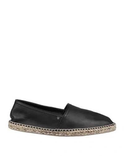 Ferragamo Man Espadrilles Black Size 9 Leather