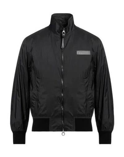 Ferragamo Man Jacket Black Size 40 Polyamide, Calfskin, Wool, Elastane