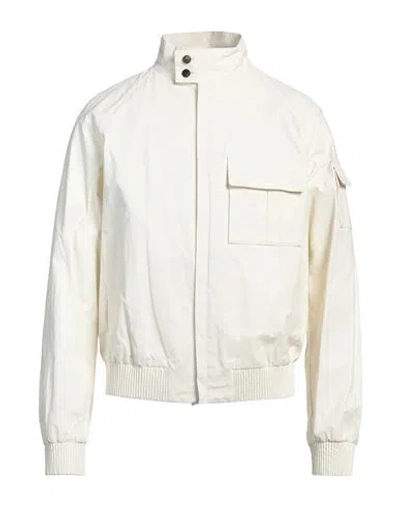 Ferragamo Standing Collar Zipped Linen Jacket In White