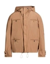 Ferragamo Man Jacket Sand Size 42 Polyester In Neutral