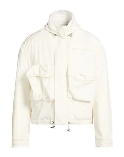 Ferragamo Man Jacket White Size 36 Polyamide, Cotton