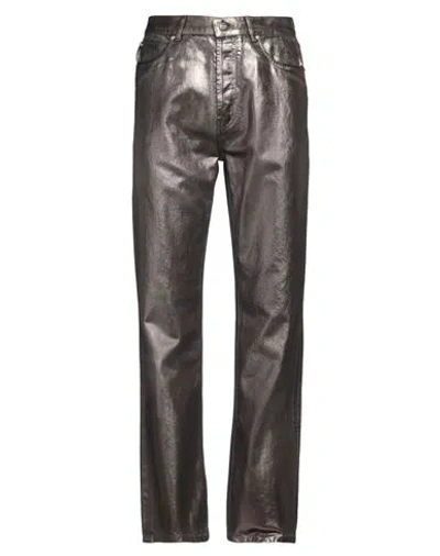 Ferragamo Man Jeans Charcoal Size 32 Cotton In Gray