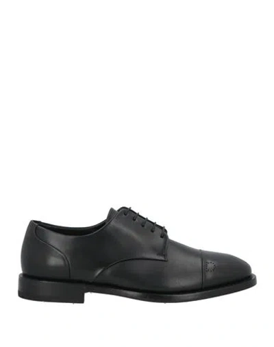 Ferragamo Man Lace-up Shoes Black Size 9 Calfskin