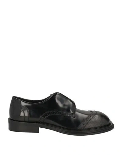 Ferragamo Man Lace-up Shoes Black Size 7.5 Calfskin