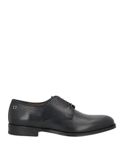 FERRAGAMO FERRAGAMO MAN LACE-UP SHOES BLACK SIZE 6.5 CALFSKIN