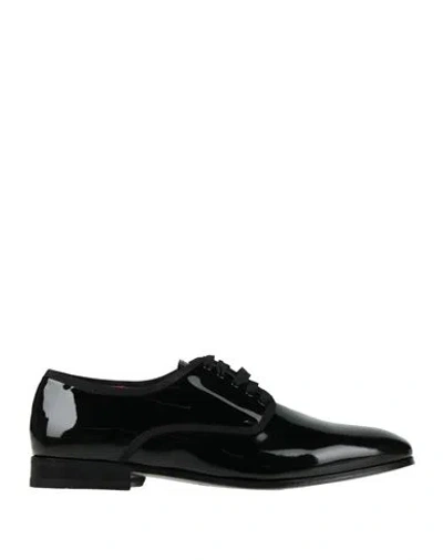 FERRAGAMO FERRAGAMO MAN LACE-UP SHOES BLACK SIZE 7.5 LEATHER