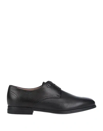 Ferragamo Man Lace-up Shoes Black Size 7.5 Leather