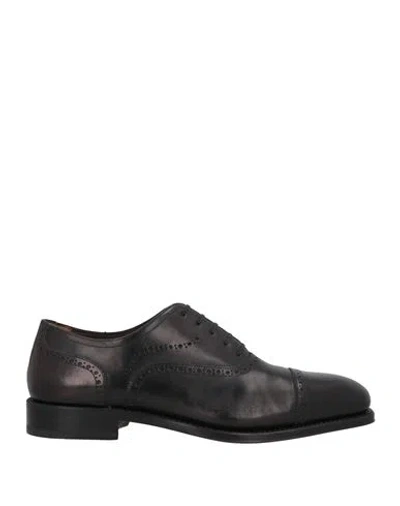 Ferragamo Man Lace-up Shoes Black Size 8.5 Calfskin