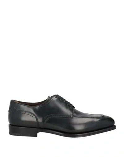 Ferragamo Man Lace-up Shoes Black Size 8.5 Calfskin