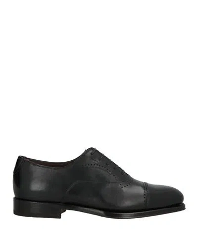Ferragamo Man Lace-up Shoes Black Size 8.5 Calfskin