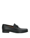 Ferragamo Man Loafers Black Size 7.5 Calfskin In Multi