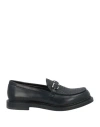 Ferragamo Leather David Loafer With Gancini Hook For Men In Black