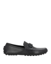 Ferragamo Gancini Leather Loafers In Black