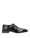 Ferragamo Black Leather Caracas Monk Strap Shoes In Black